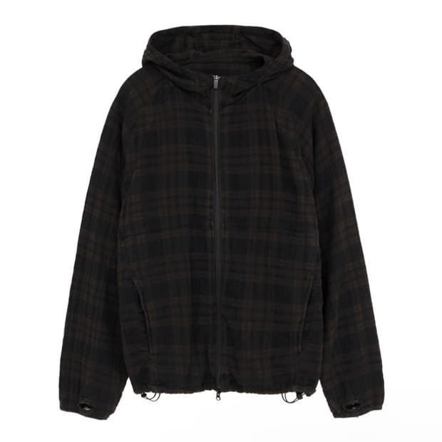 [3] 폴리테루 휴먼인덱스 휴먼 체크 후디 파카 브라운