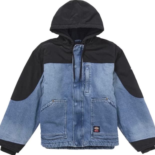 [XL] 슈프림 x 디키즈 코듀라 후드 워크자켓 데님