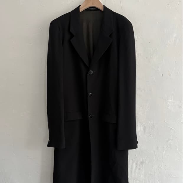 Agnès b. 아네스베 블랙 맥시 롱 코트 자켓