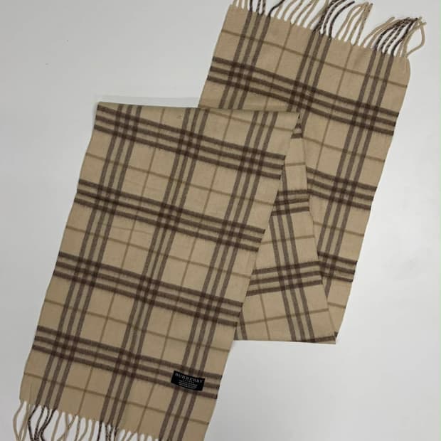 버버리 빈티지 캐시미어 체크 스카프