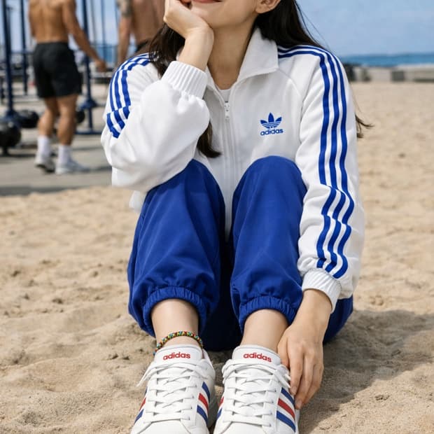 adidas 아디다스 삼선 스니커즈 (화이트,블루,레드)