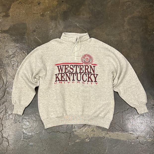 90s made in USA 유니버시티 하프집업 스웻 XL