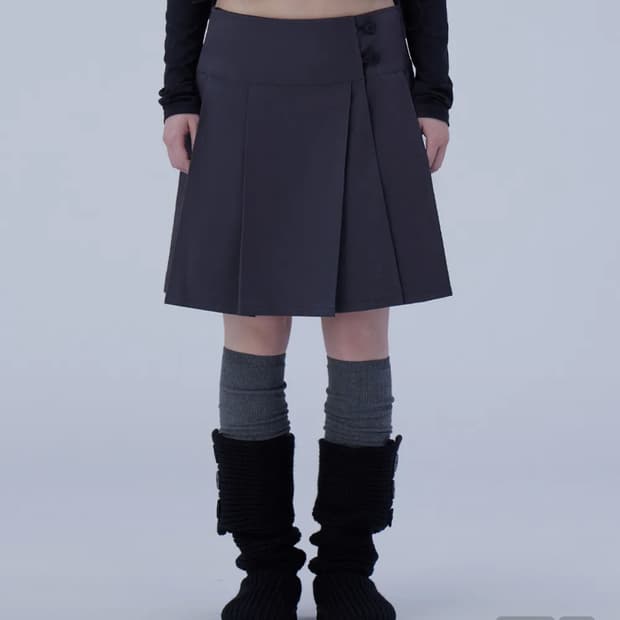 미세키서울 Midi wrap skirt CHARCOAL