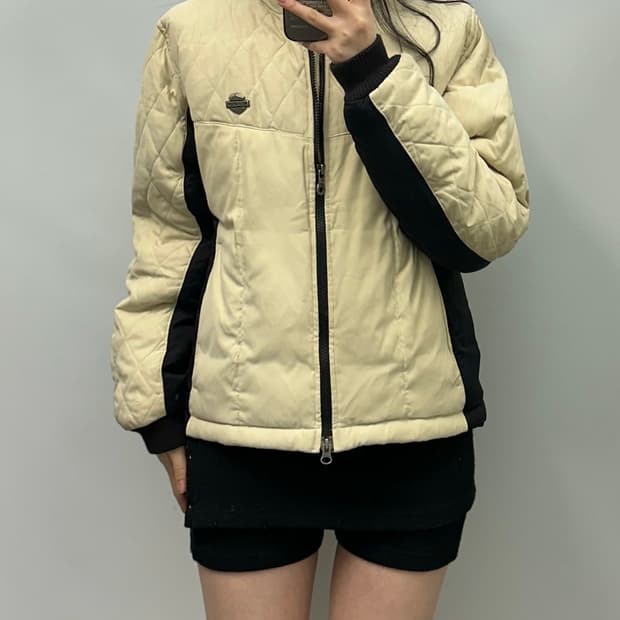 할리데이비슨 은장 아이보리 퀼팅 경량 자켓