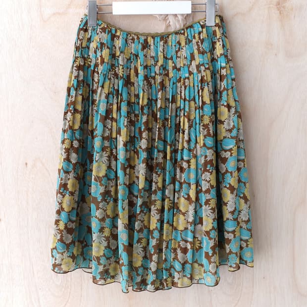 flower pleats skirt