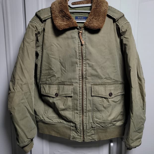 폴로 랄프로렌 B-10 시어링 플라이트 봄버 다운 자켓