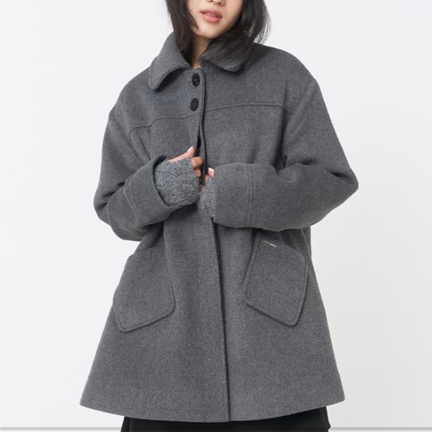 미세키서울 슬레이트 하프 코트 그레이