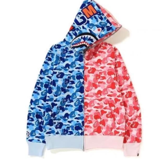 베이프 샤크후드 아수라 블루 핑크 xl 새상품