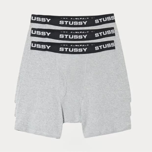 스투시 박서 브리프 3개입 Gray 사이즈L