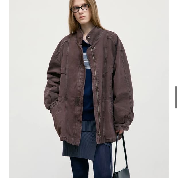 로우클래식 피그먼트 워싱 스티치 하프 자켓 브라운 M