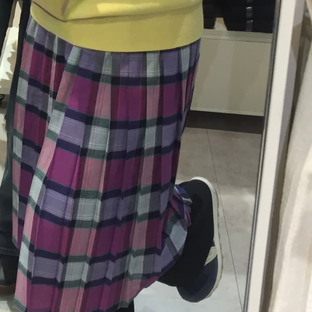 빈티지 체크 플리츠 스커트