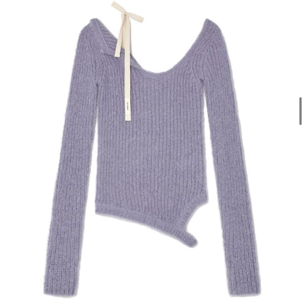 글로니 오프숄더 니트탑 애쉬퍼플