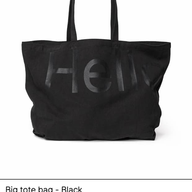 Hellodude 헬로듀드 빅 토트백 블랙