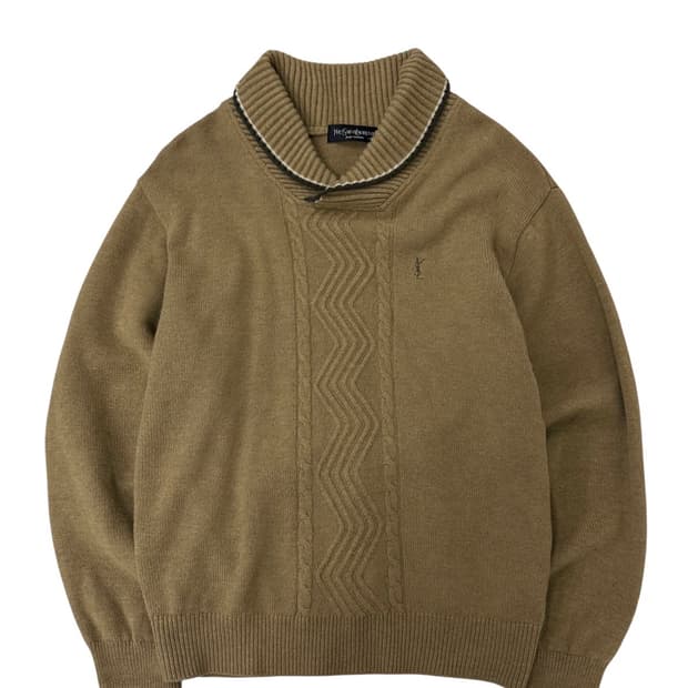 00s YSL 울 숄카라 니트 (M) 