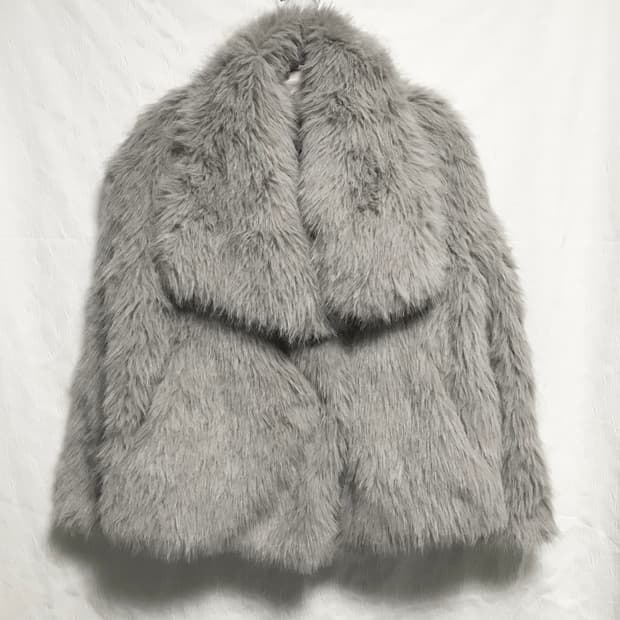 빈티지 갸루 빅 카라 퍼 자켓 코트