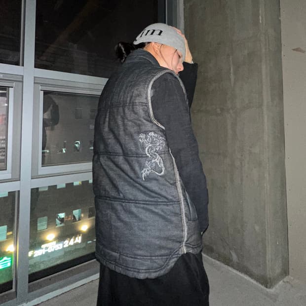 Diesel dragon denim padded vest