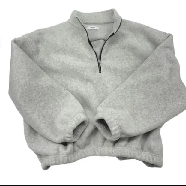 논노드 하프 집 플리스 클라우드 화이트 1