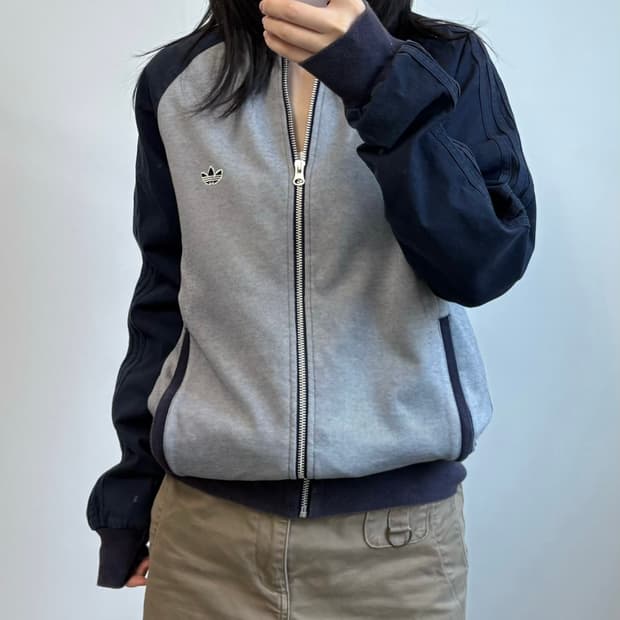 아디다스 배색 바시티 자켓