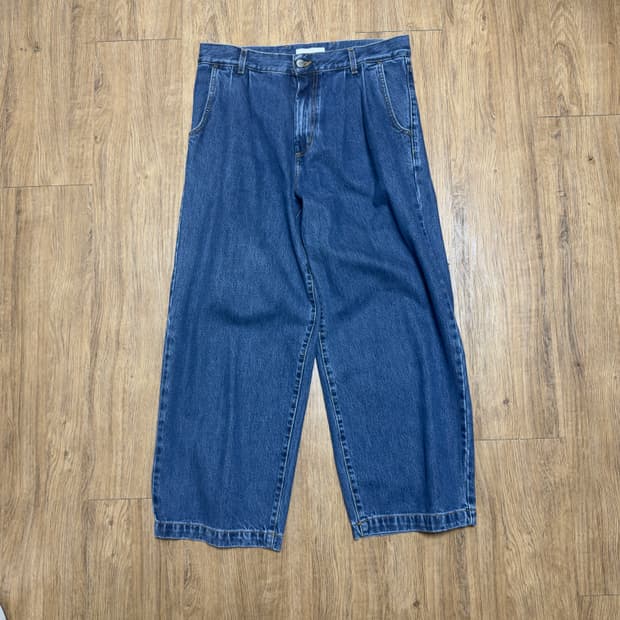 MFPEN 비거 진 BIGGER JEANS WASHED BLUE M
