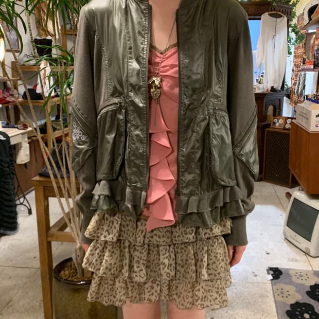 히스테릭글래머 프릴 레이스 ma 1 자켓