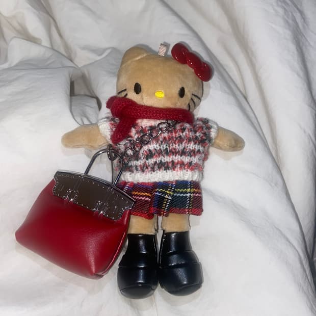 에르메스 키티 태닝 레드 겨울 키링 