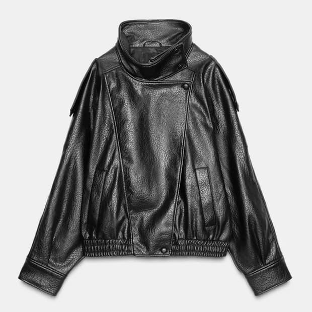 자라 페이크 레더 자켓 S