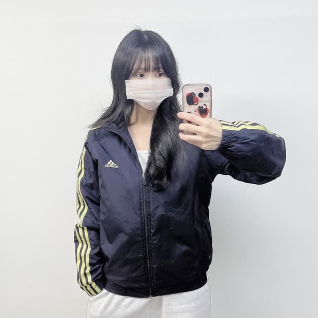 아디다스 올드스쿨 후드 점퍼 네이비