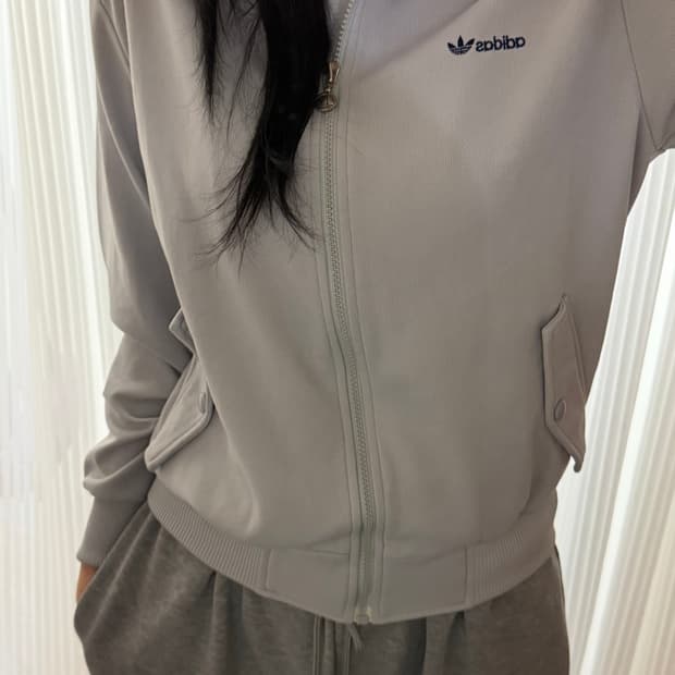 아디다스 그레이 져지 집업 m