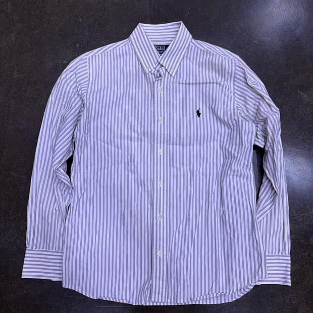 폴로 랄프로렌 커스텀핏 스트라이프 네이비 셔츠 M