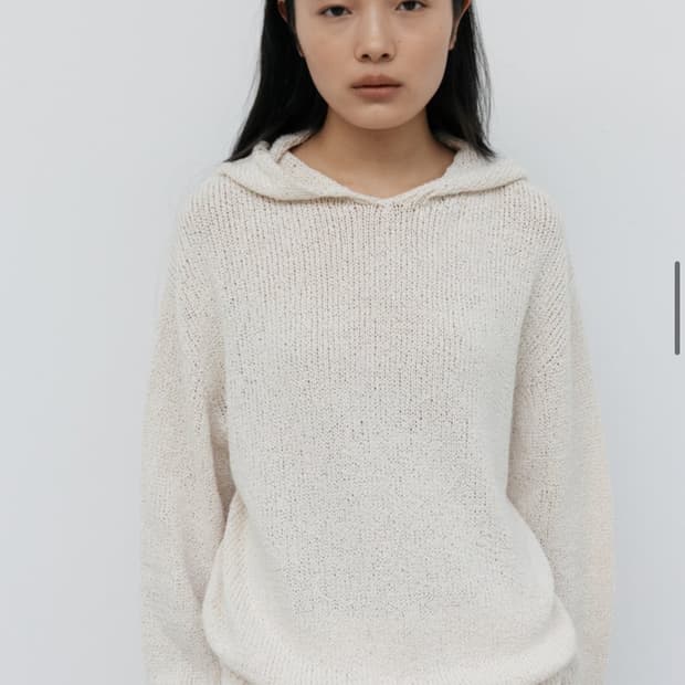 네세서리 Cotton Hooded Knit (Cream)