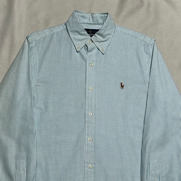 S 폴로랄프로렌 슬림핏 스카이블루 스트라이프 셔츠