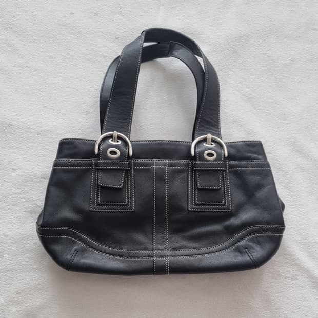 빈티지 코치 블랙 숄더백