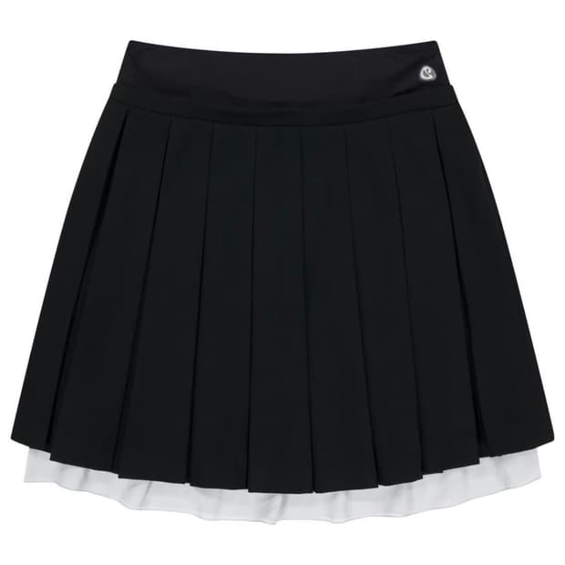 코이세이오 더블 웨이스트 플리츠 스커트