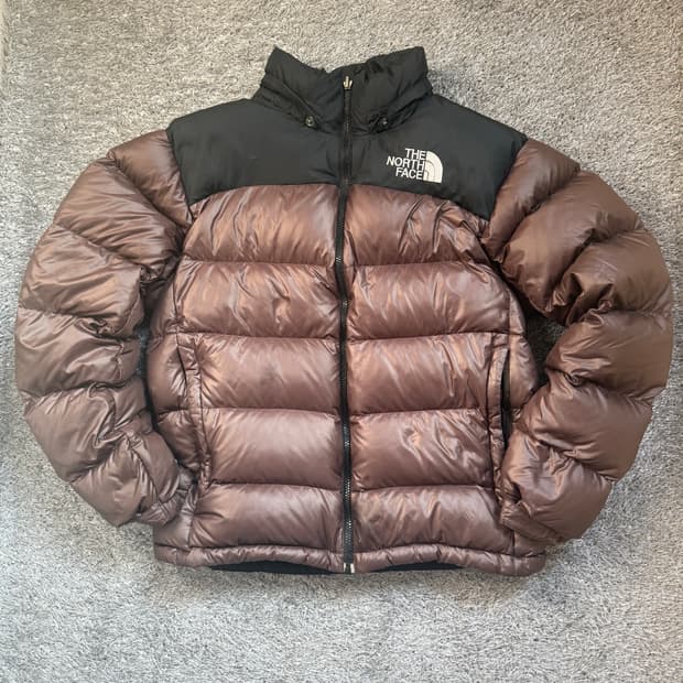 노스페이스 눕시 브라운 덕다운 자켓