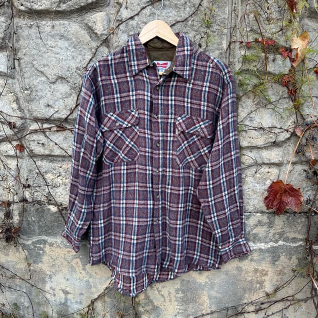 버드와이저 빈티지 투포켓 플란넬 체크 웨스텀 셔츠