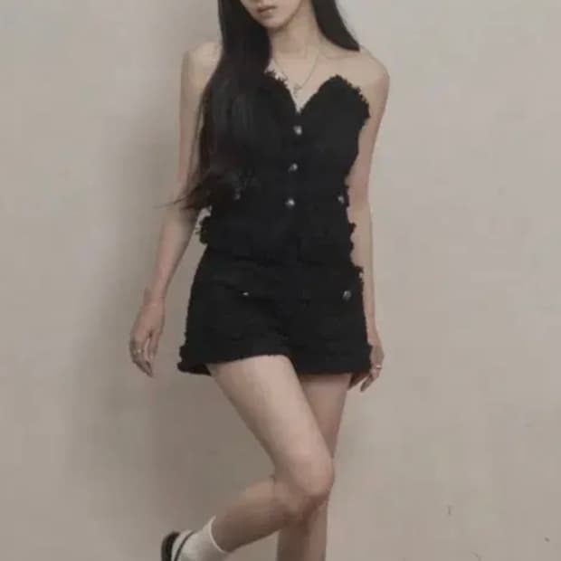 카키포인트 트위드 셋업 Antique Tweed Shorts