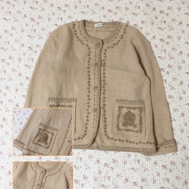 빈티지 모리걸 자수 가디건
