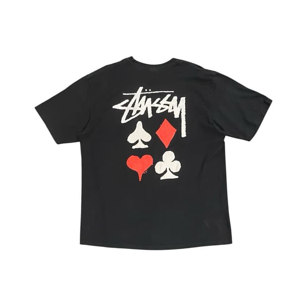 Stussy 포커 카드 그래픽 반팔 티셔츠