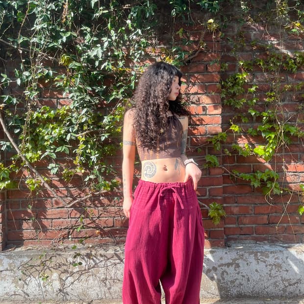 히피 와이드 사무엘 팬츠