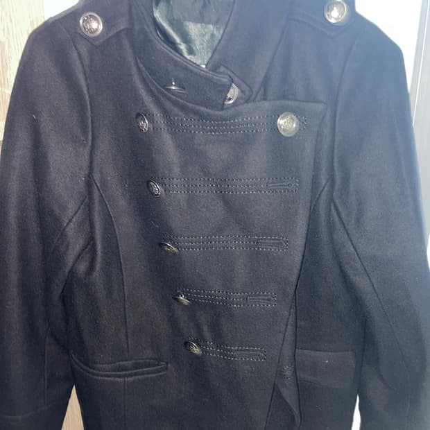 일본 빈티지 블랙 더블 코트 55 사이즈