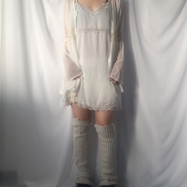 Lace trimming slip onepiece