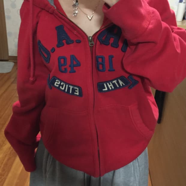 후아유 빅로고 후드집업