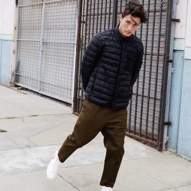 [L] 스톤아일랜드 가먼트 다이드 마이크로얀 다운 셔츠 블랙