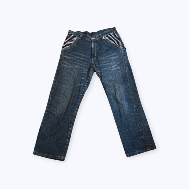 Stripe layered denim