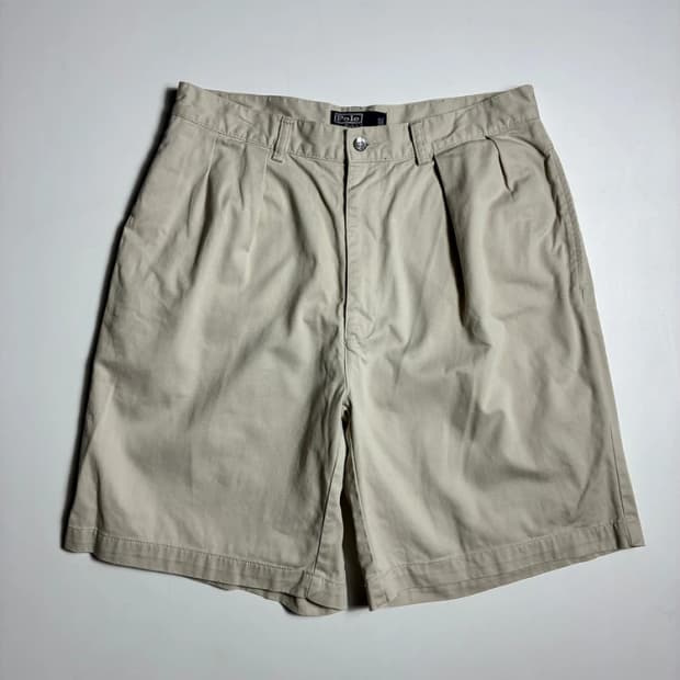 폴로 랄프로렌 베이지 핀턱 타일러 치노 반바지 R2624