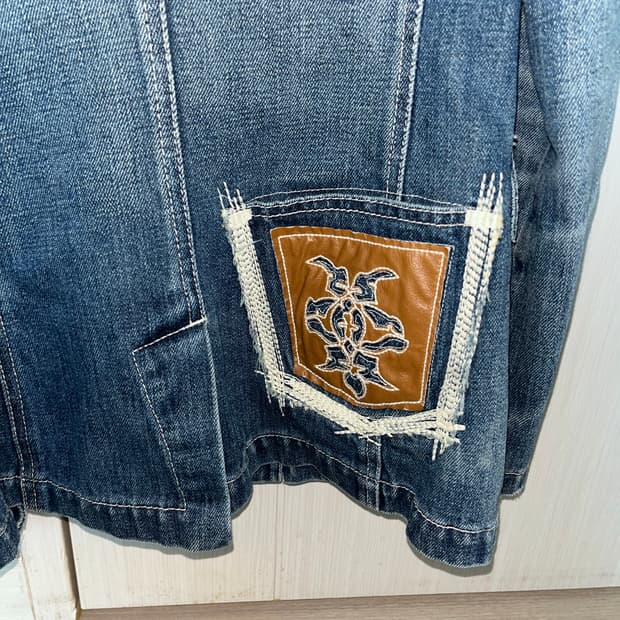 자수 포켓 데님 자켓