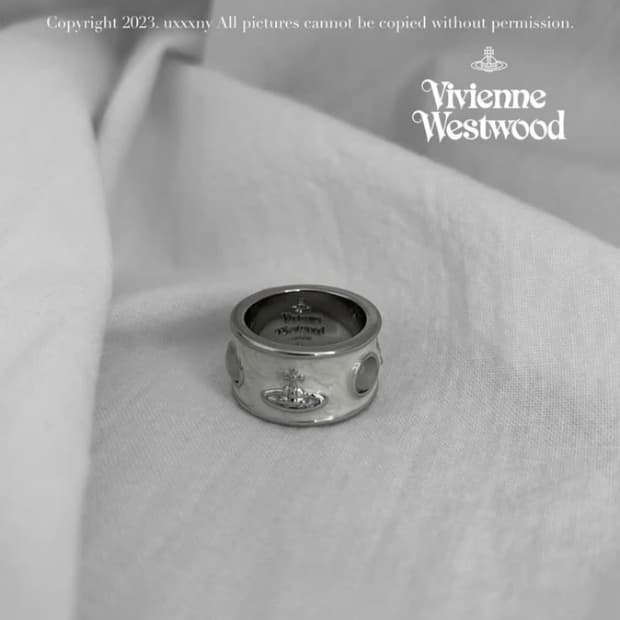 비비안웨스트우드 아카이브 화이트 원석링 반지