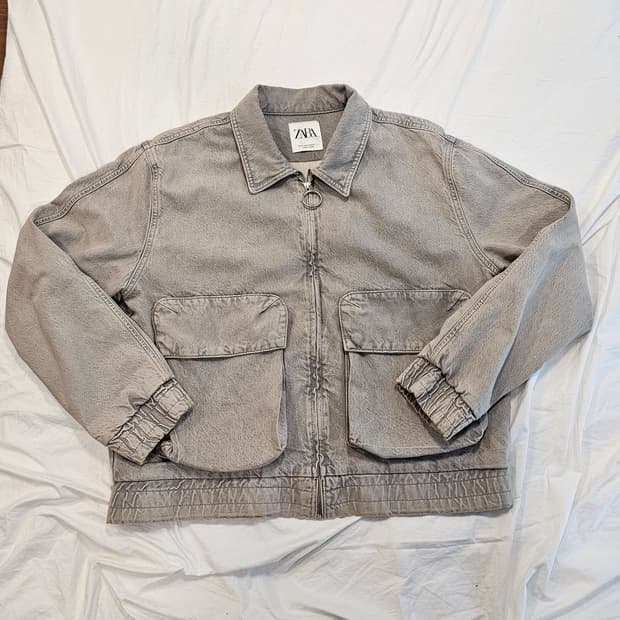 자라 워싱 캔버스 자켓