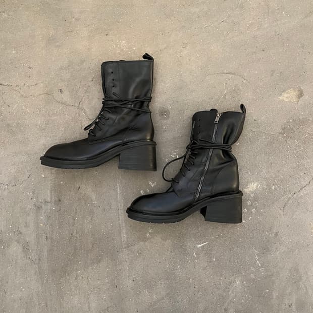 Ann Demeulemeester 앵클 하이크 레이스업 부츠