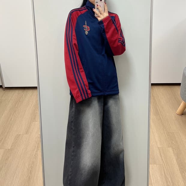 아디다스 NBA 클리브랜드 네이비 버건디 트랙탑 져지